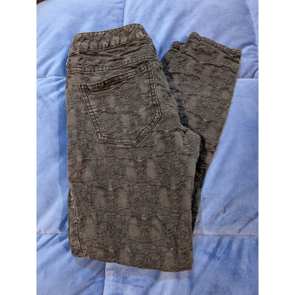 Free‎ People Skinny Pants Women Black Textured Jacquard - Size 26